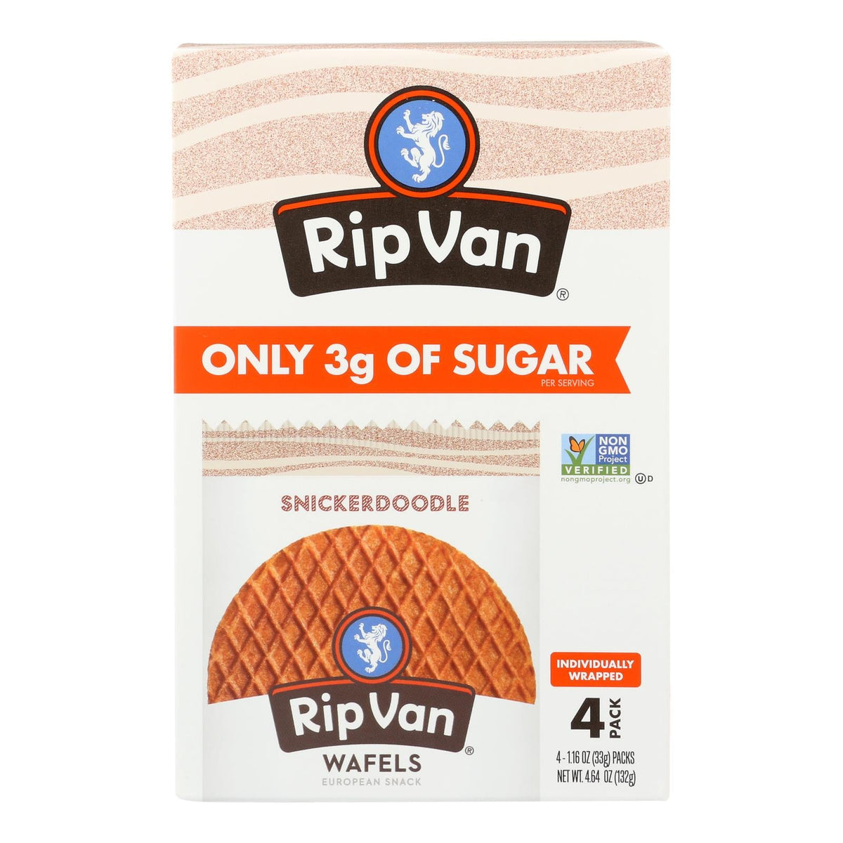 Rip Vanilla Wafels - Snickerdoodle Low Sugar 4pk Case of 12