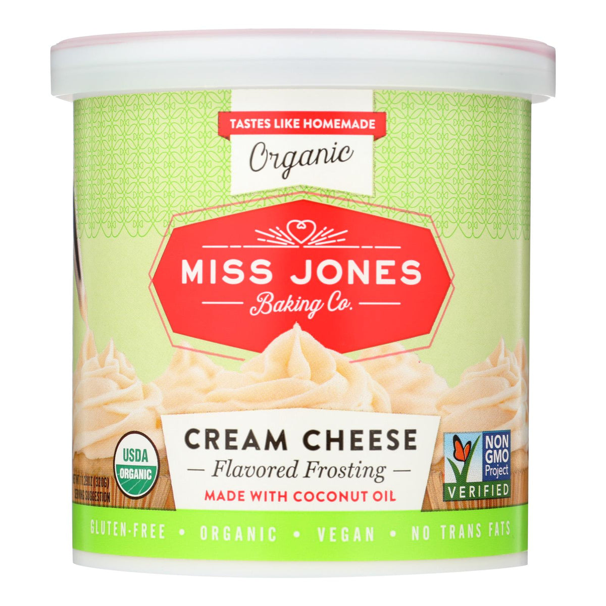 Miss Jones Organic Cream Cheese, 11.29 oz, Pack of 6