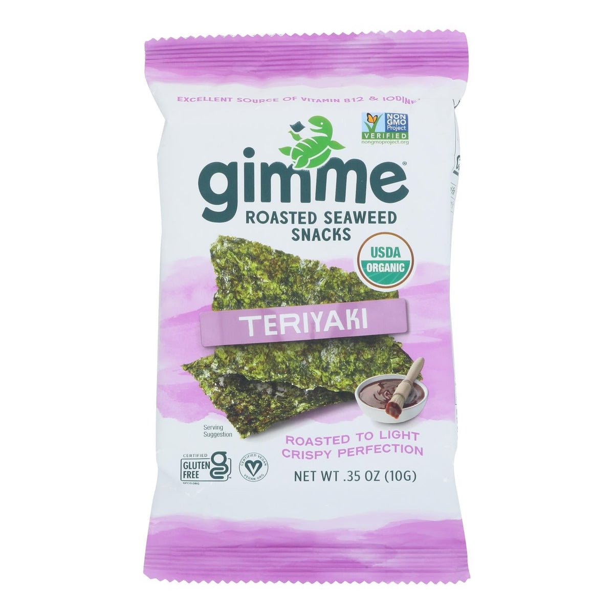 Gimme Organic Roasted Teriyaki - Case Of 12 - 0.35 Oz.