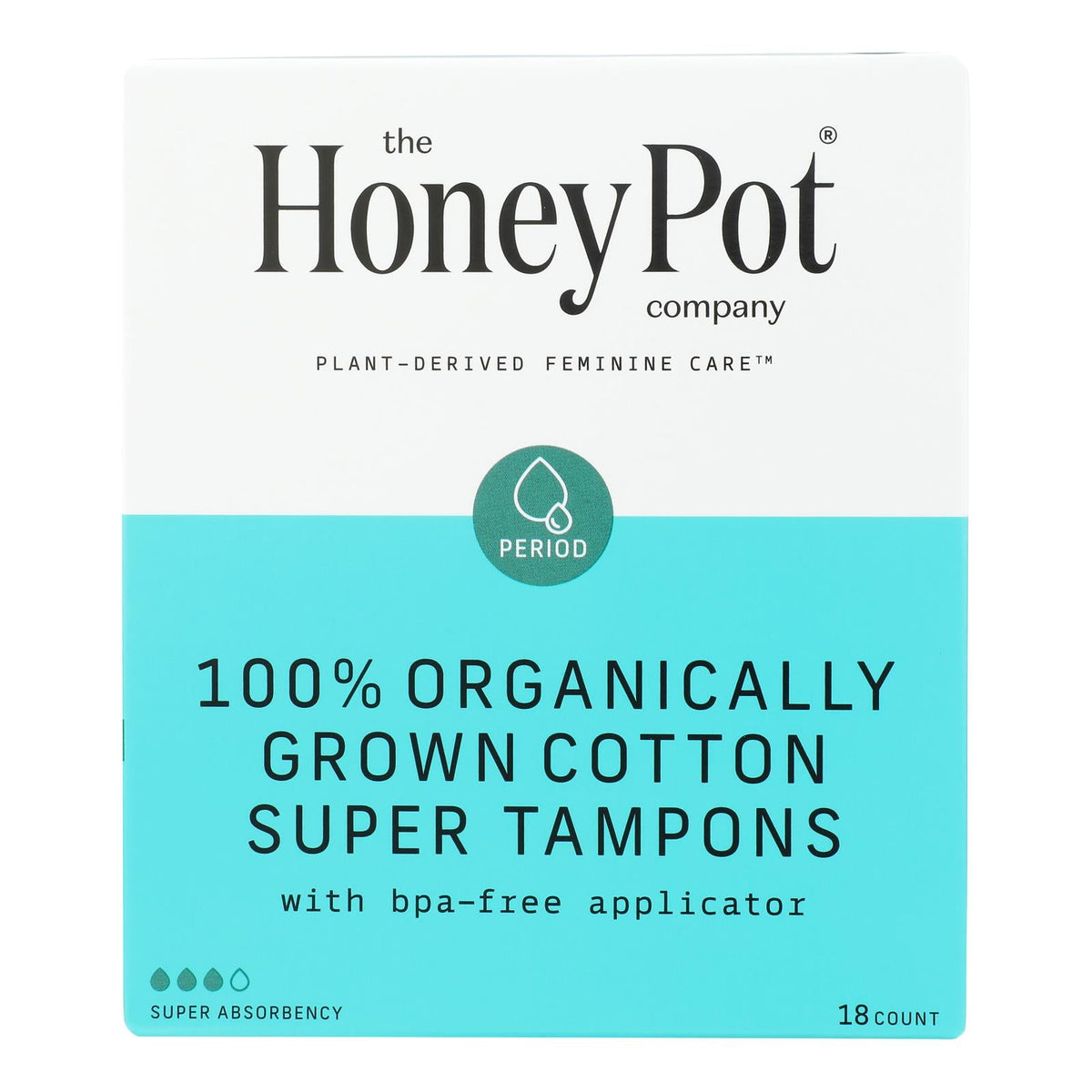 The Honey Pot - Tampon Supr Plst App Unsc - EA of 1-18 CT