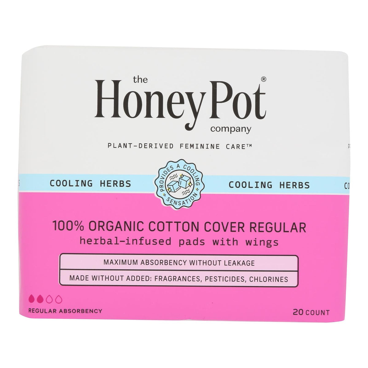 The Honey Pot - Menstraul Pads Reg Herbal - EA of 1-20 CT