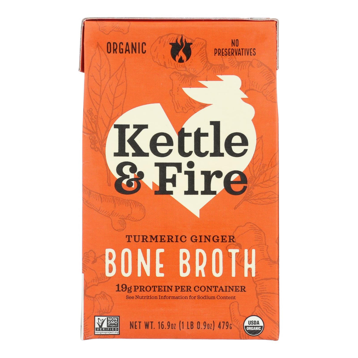 Kettle & Fire Bone Broth Turmeric Ginger Chicken 6x16.9oz