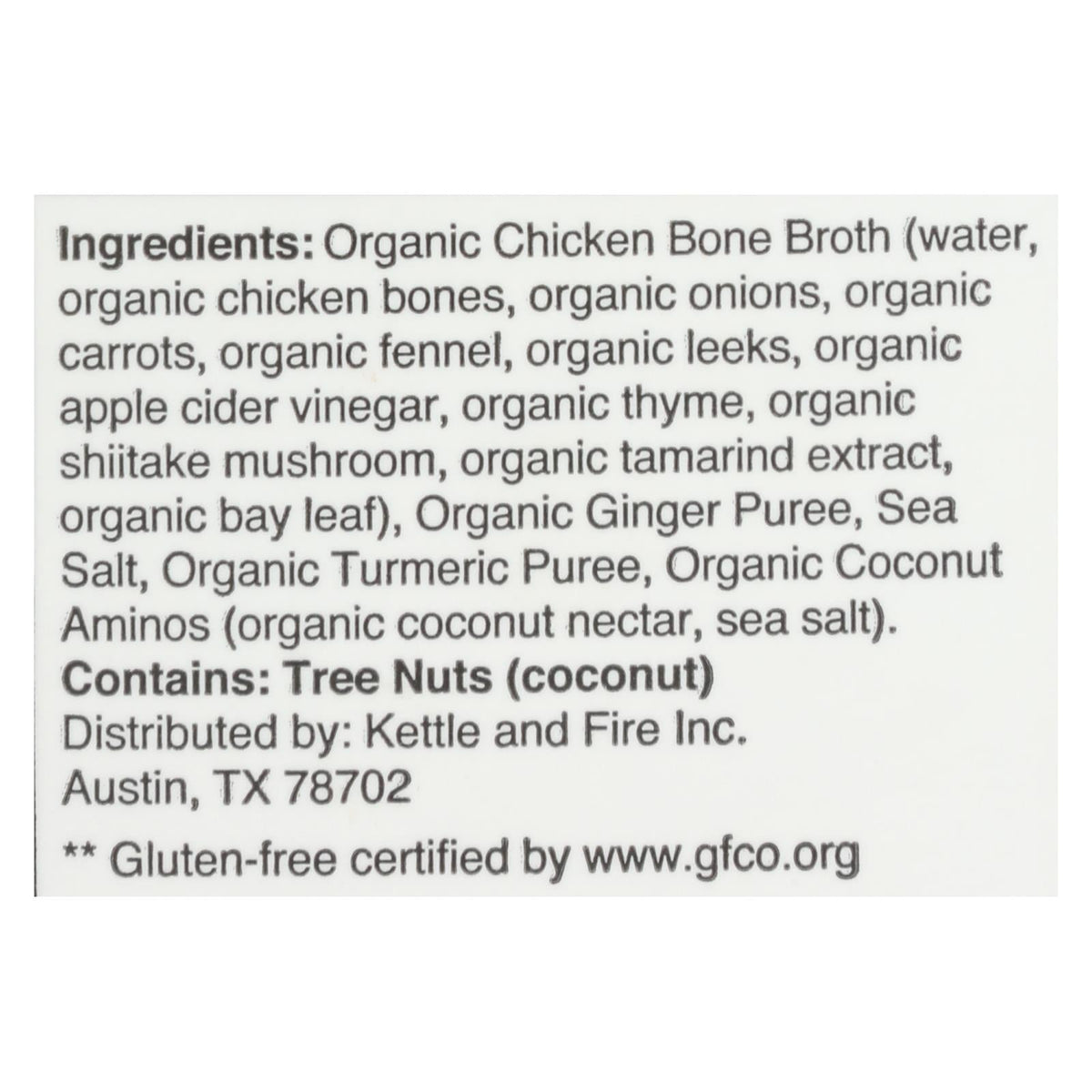 Kettle & Fire Bone Broth Turmeric Ginger Chicken 6x16.9oz