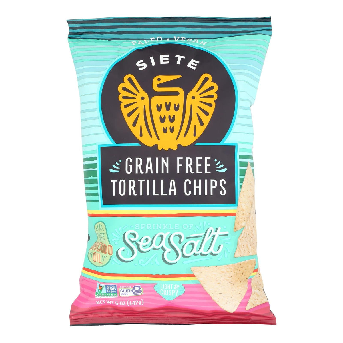 Siete Tortilla Chip - Sea Salt - Case Of 12 - 5 Oz