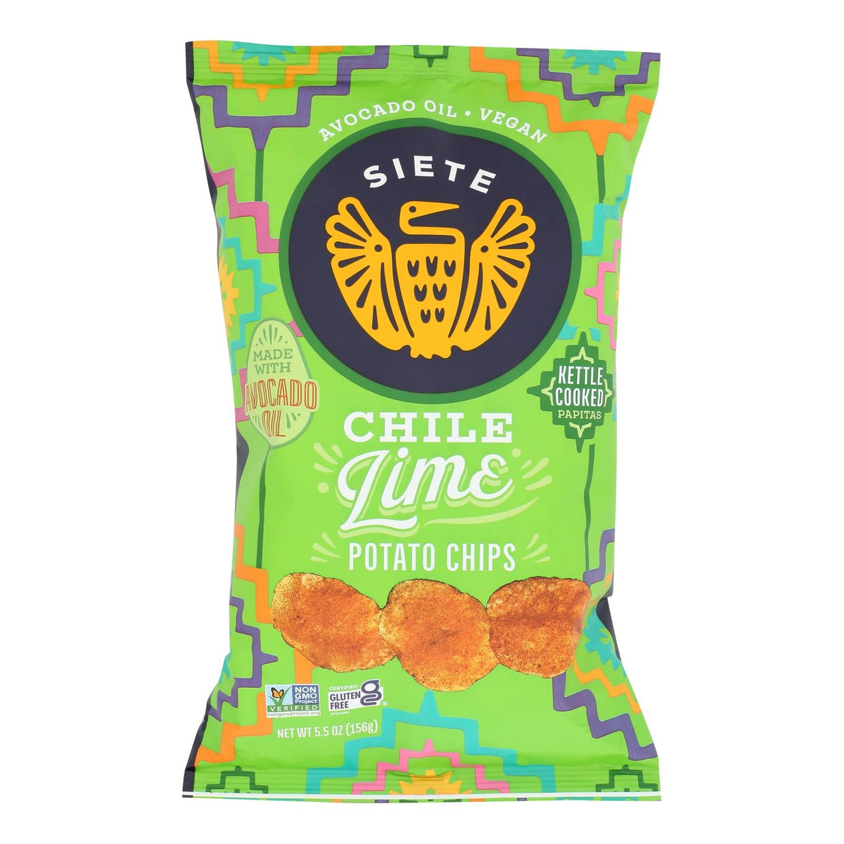 Siete - Kettle Chip Chile Lime - Case Of 6-5.5 Oz