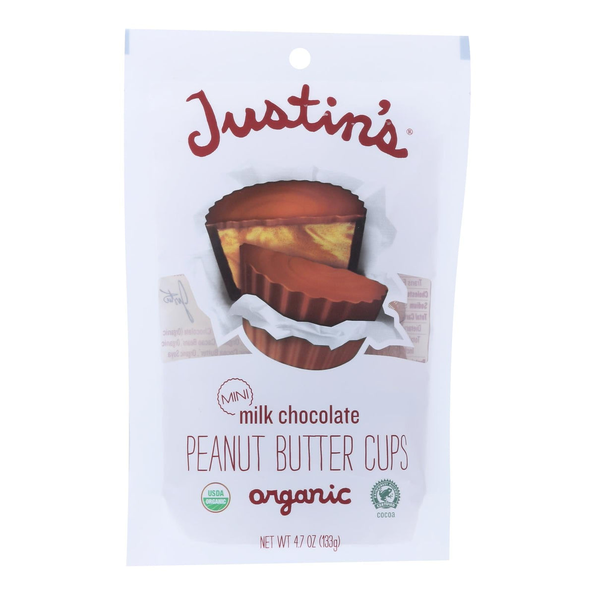 Justin's Milk Choc Mini Peanut Butter Cups, Organic, 6-Pack