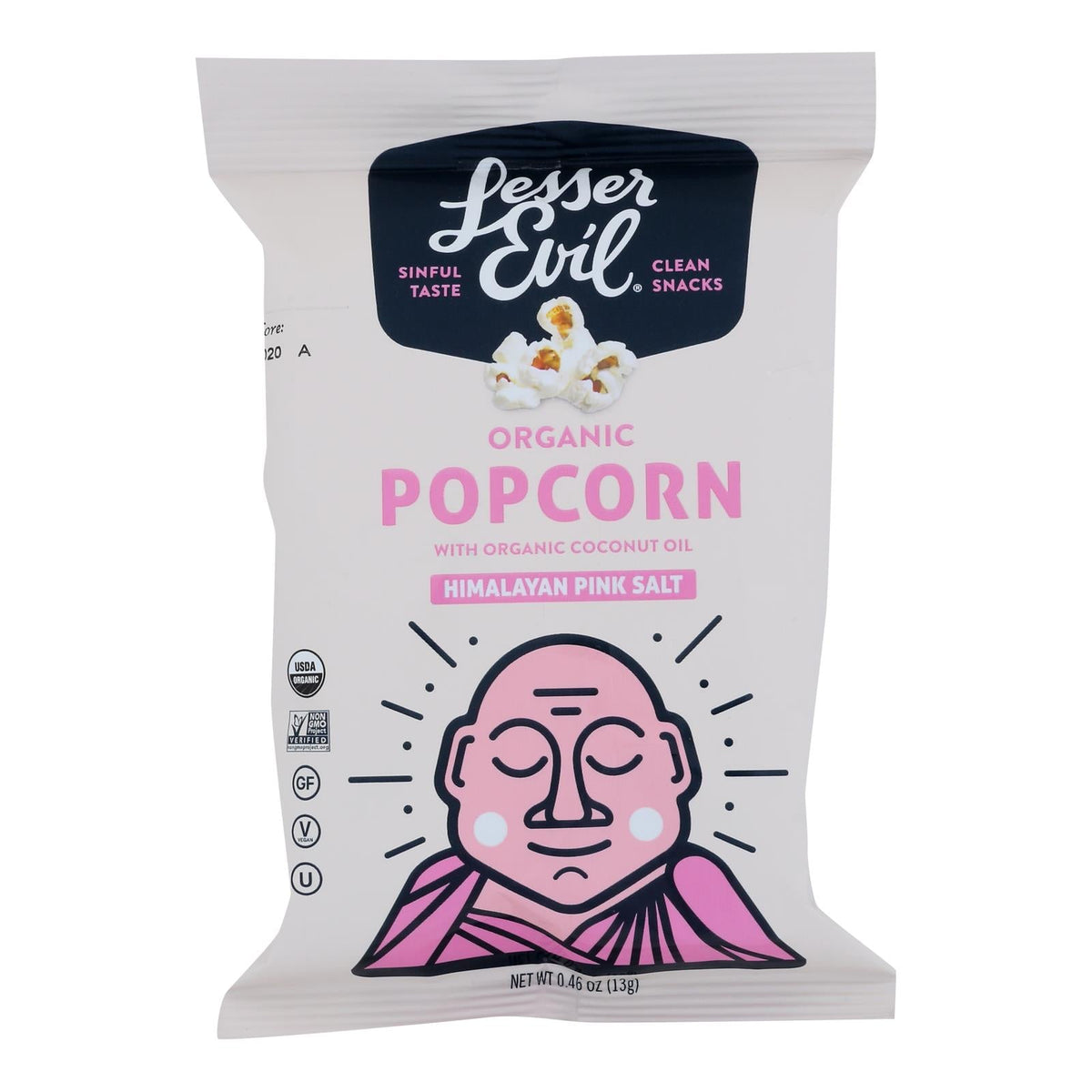 Lesser Evil Organic Popcorn - Himalayan Pink - 12 Pack