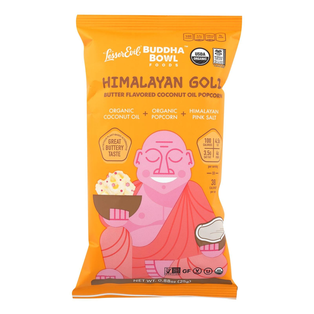 Lesser Evil Popcorn - Buddha Bowl - 18 Pack, 0.88 Oz Each