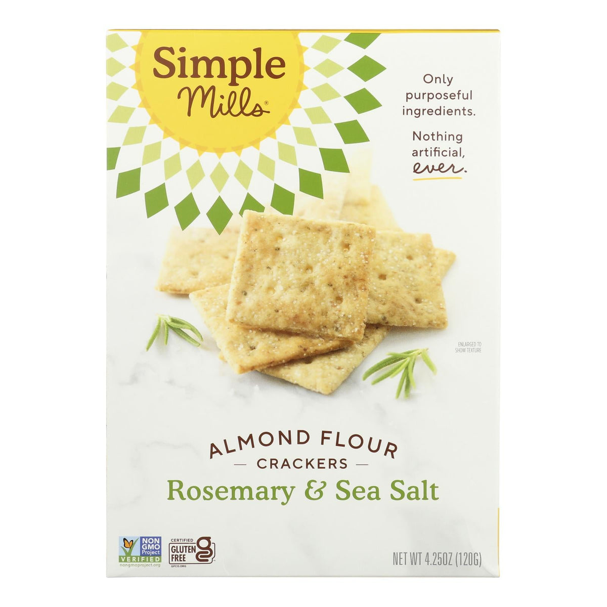 Simple Mills Rosemary Sea Salt Almond Crackers, 6-Pack