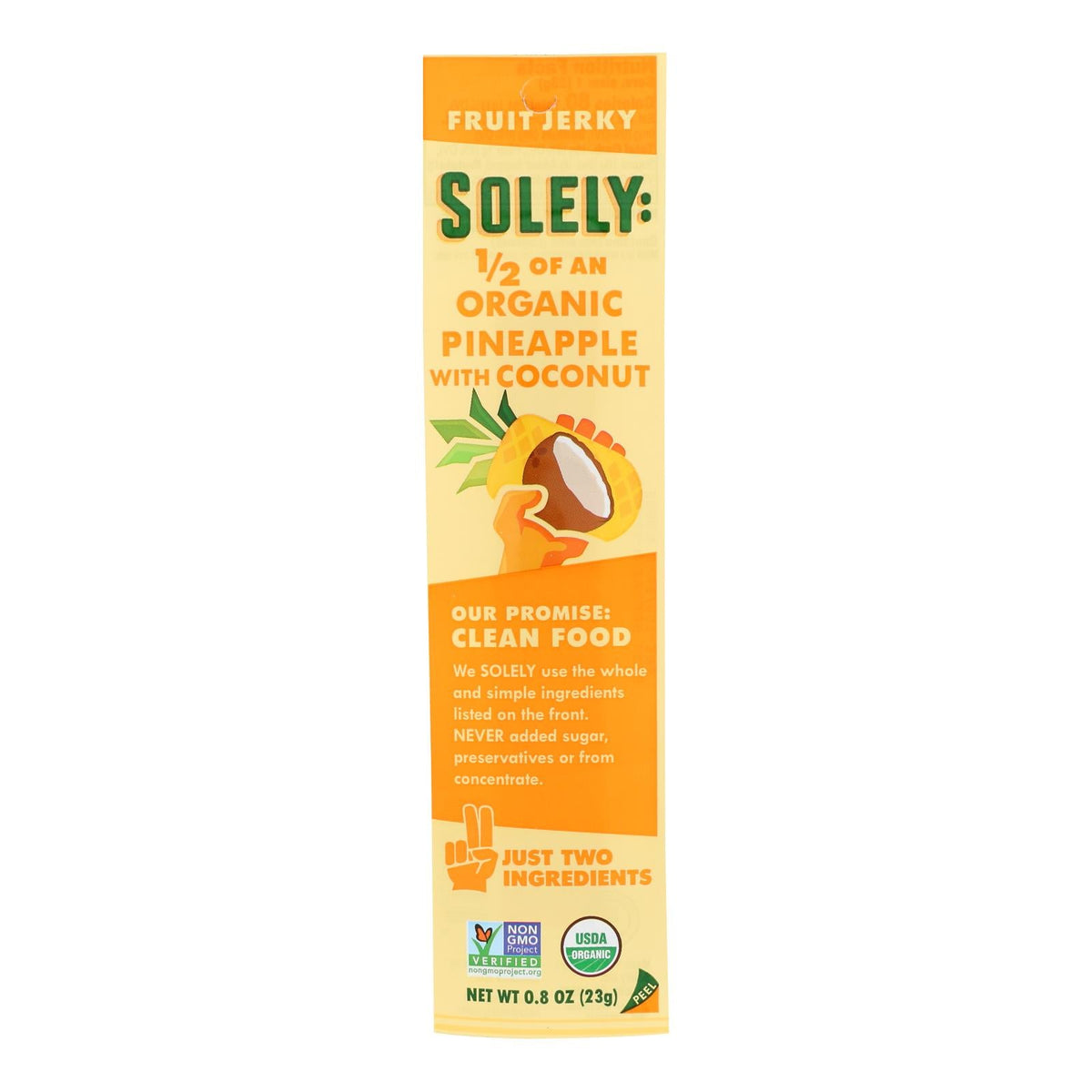 Solely Pineapple Coconut Fruit Jerky - 12 Pack