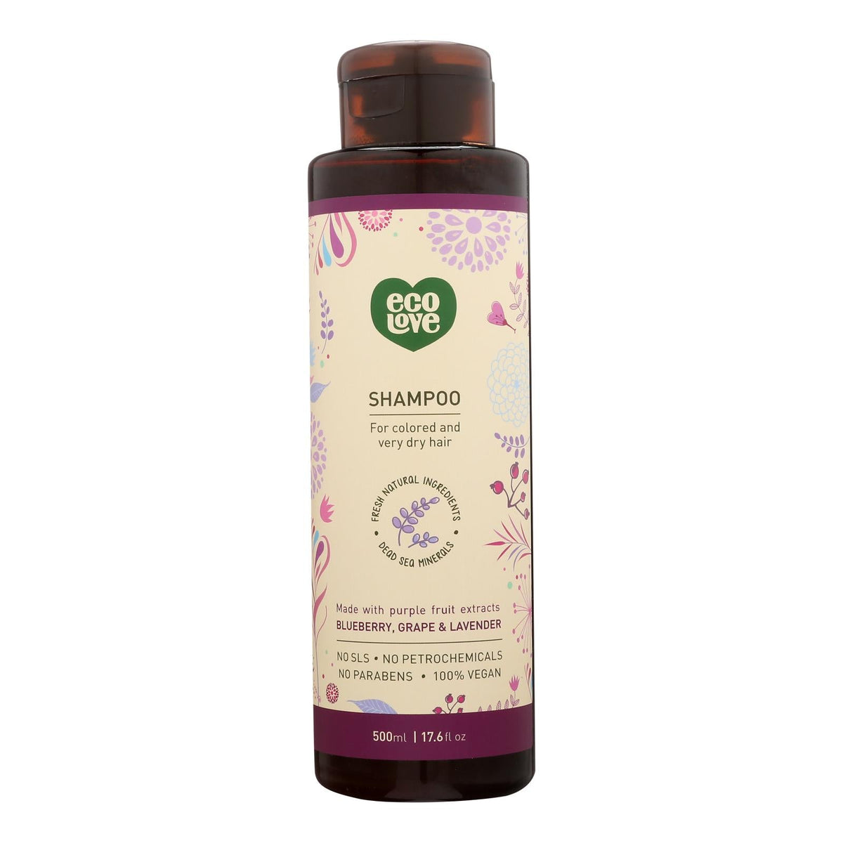 Ecolove Purple Fruit Shampoo for Colored & Dry Hair, 17.6oz