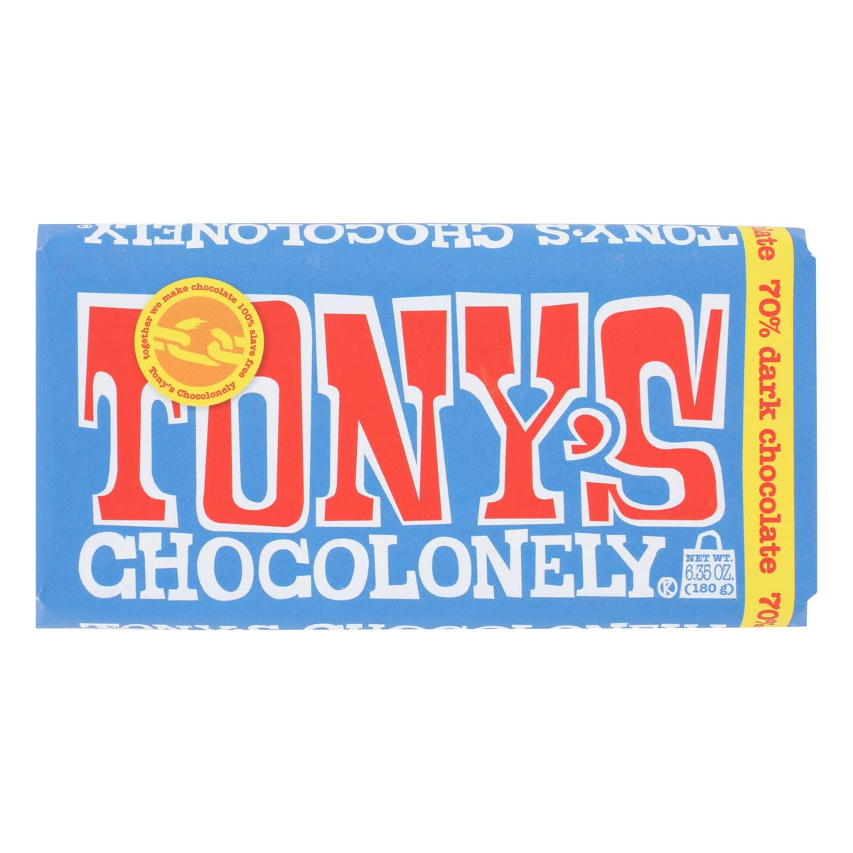 Tony's Chocolonely Xtra Dark 70% Chocolate Bars, 15-Pack