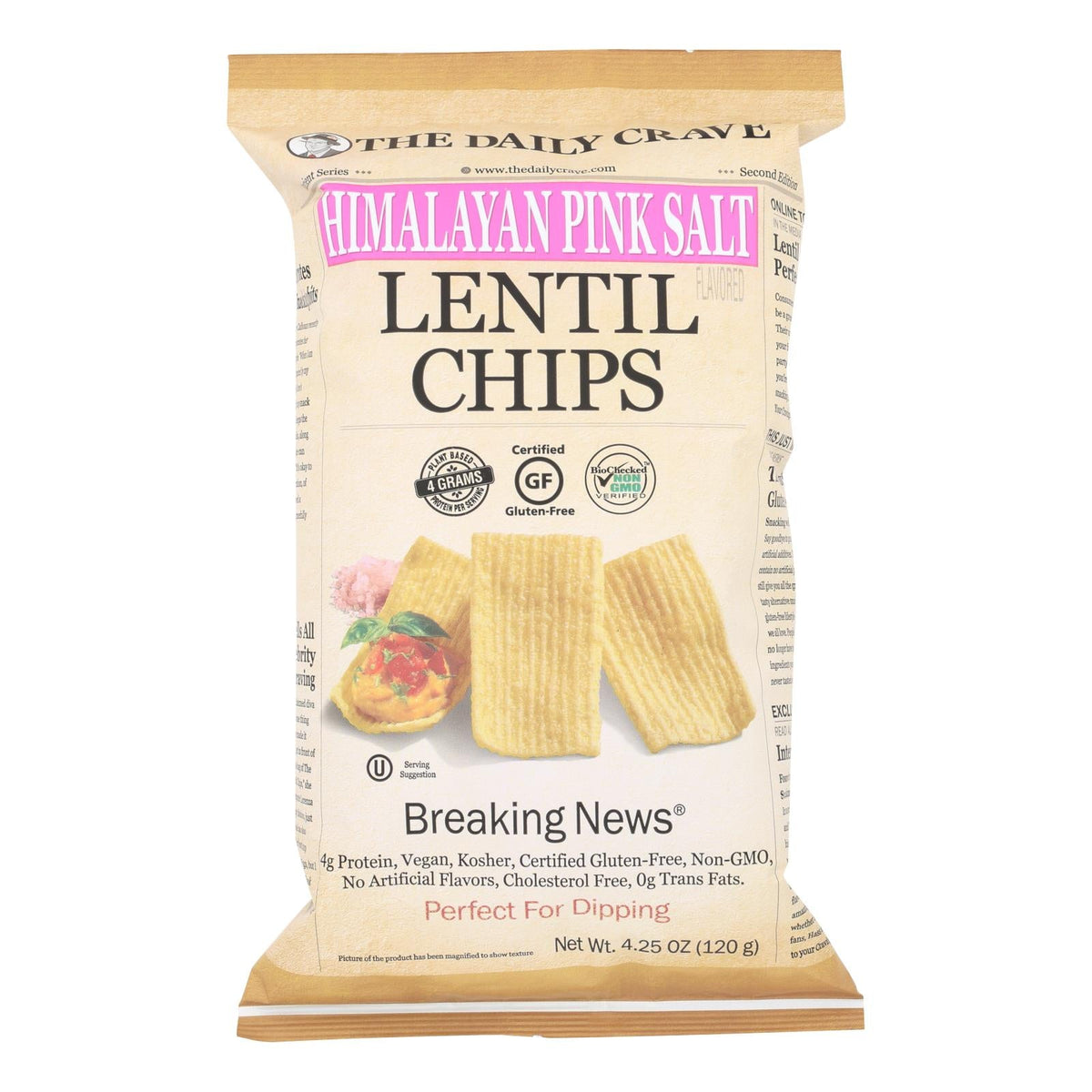 Daily Crave Lentil Chips Himalayan Salt, 8 Pack, 4.25 Oz
