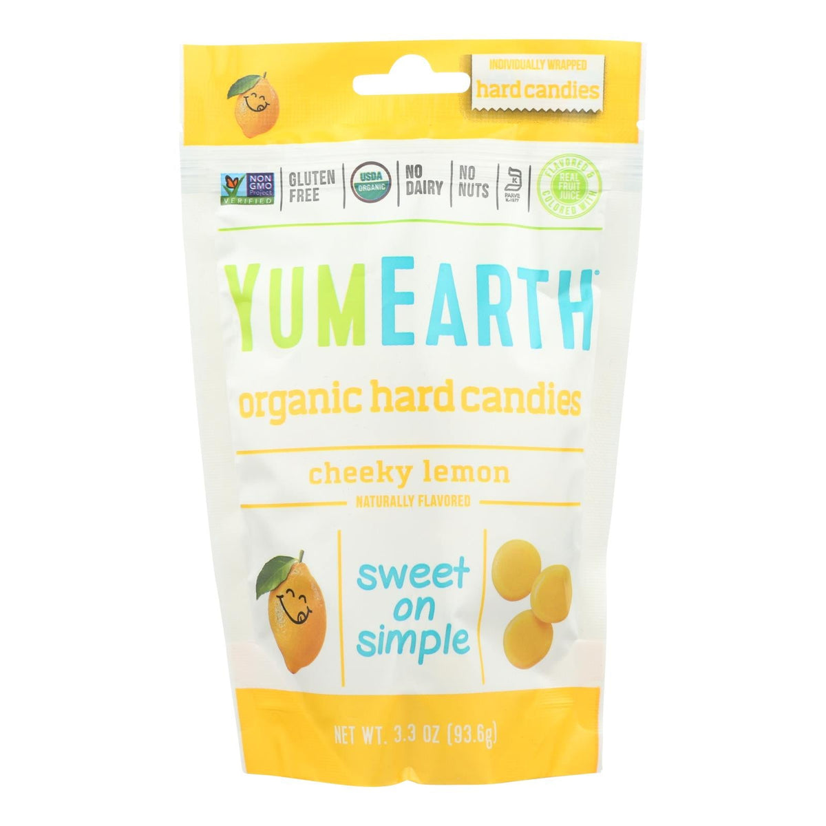 Yumearth Organic Lemon Drops - Cheeky Lemon, 3.3 Oz, 6 Pack