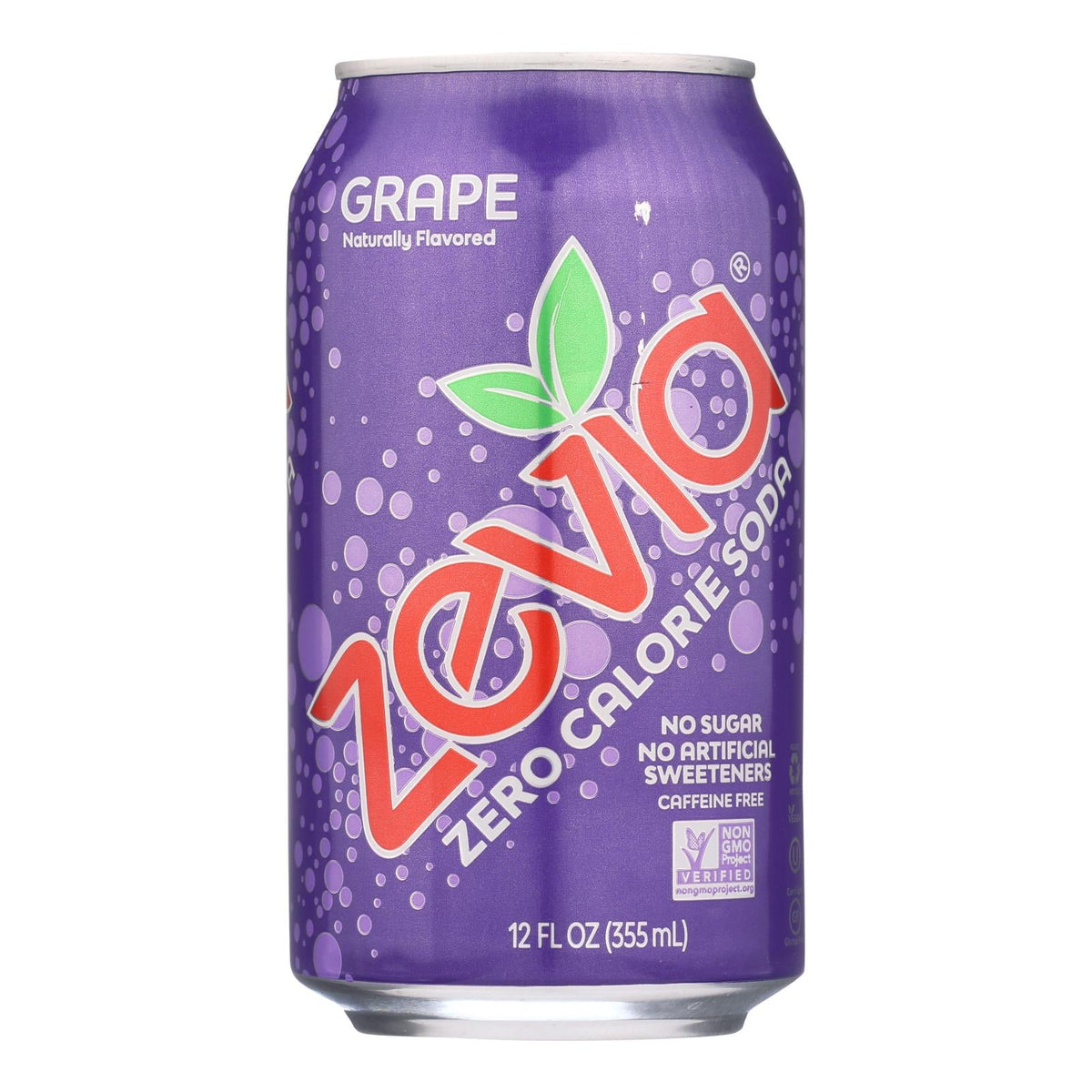 Zevia Grape Zero Calorie Soda 12oz Cans - 24 Pack