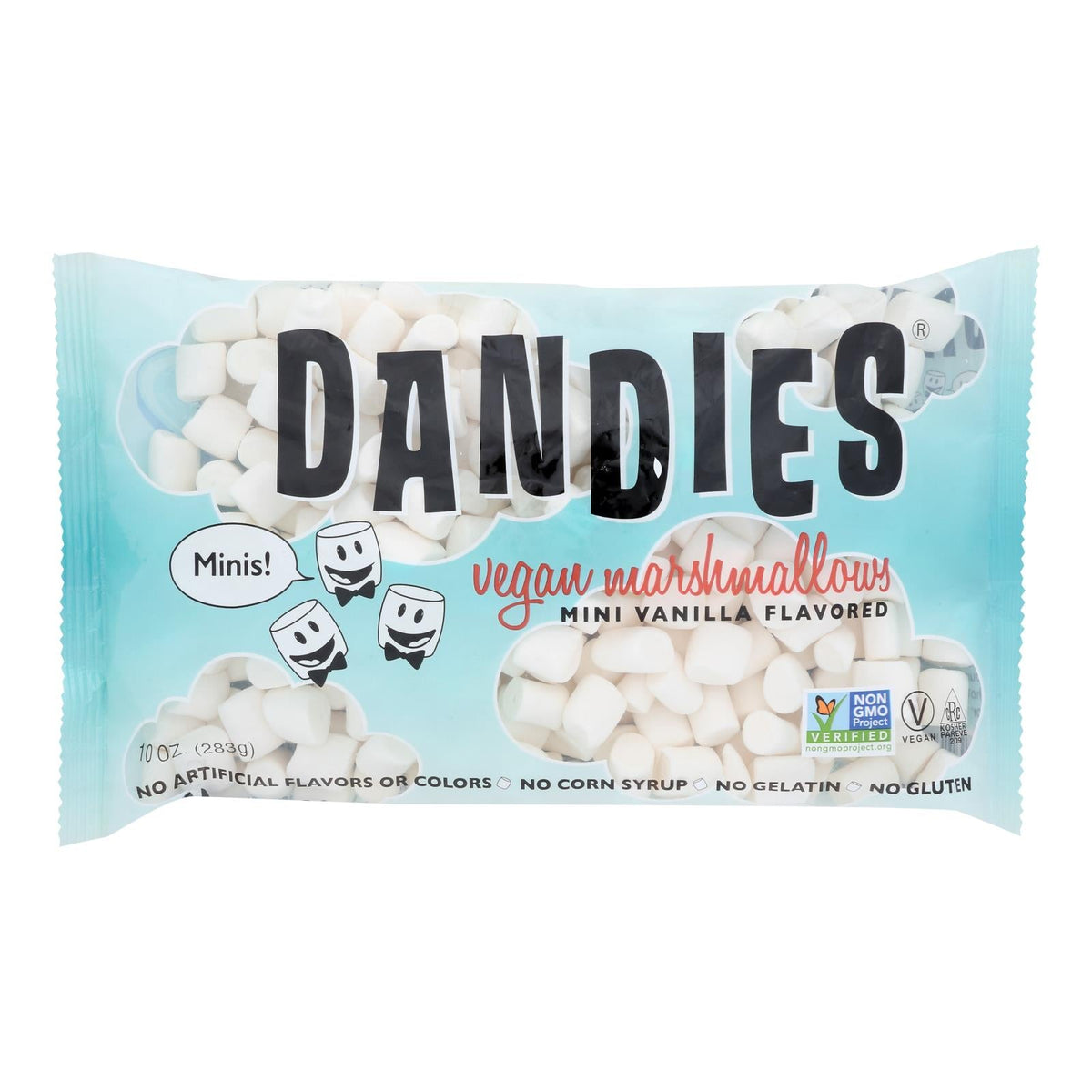 Dandies Mini Marshmallows - Vanilla, Case of 12, 10 Oz