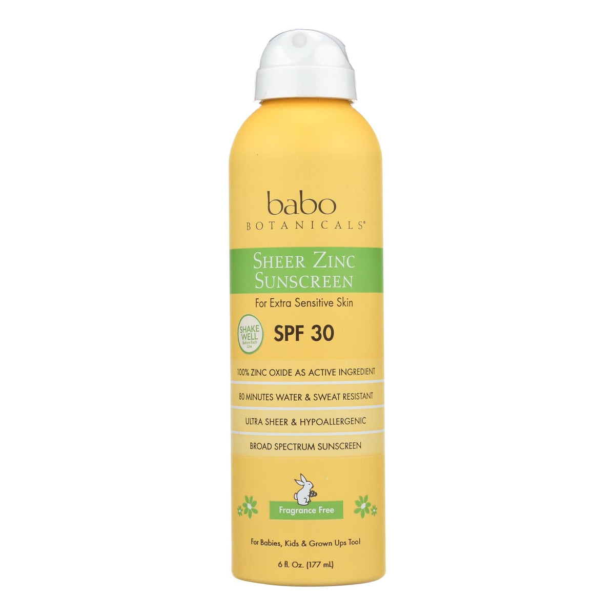 Babo Botanicals Fragrance-Free Sunscreen, 6 Fl Oz