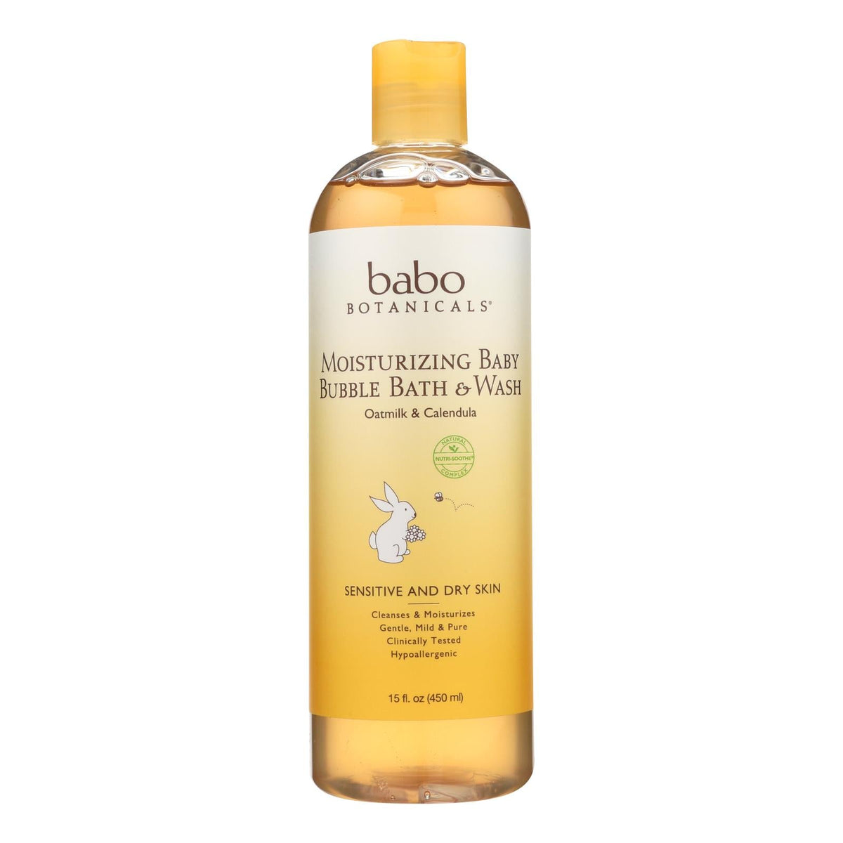 Babo Botanicals Baby Bubble Bath & Wash, Oatmilk, 15 Oz
