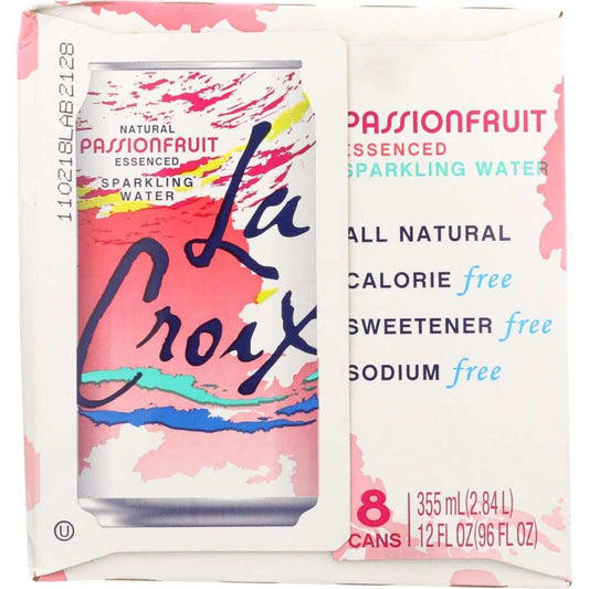 LA CROIX: Passion Fruit Sparkling Water 8 Pack, 96 oz
