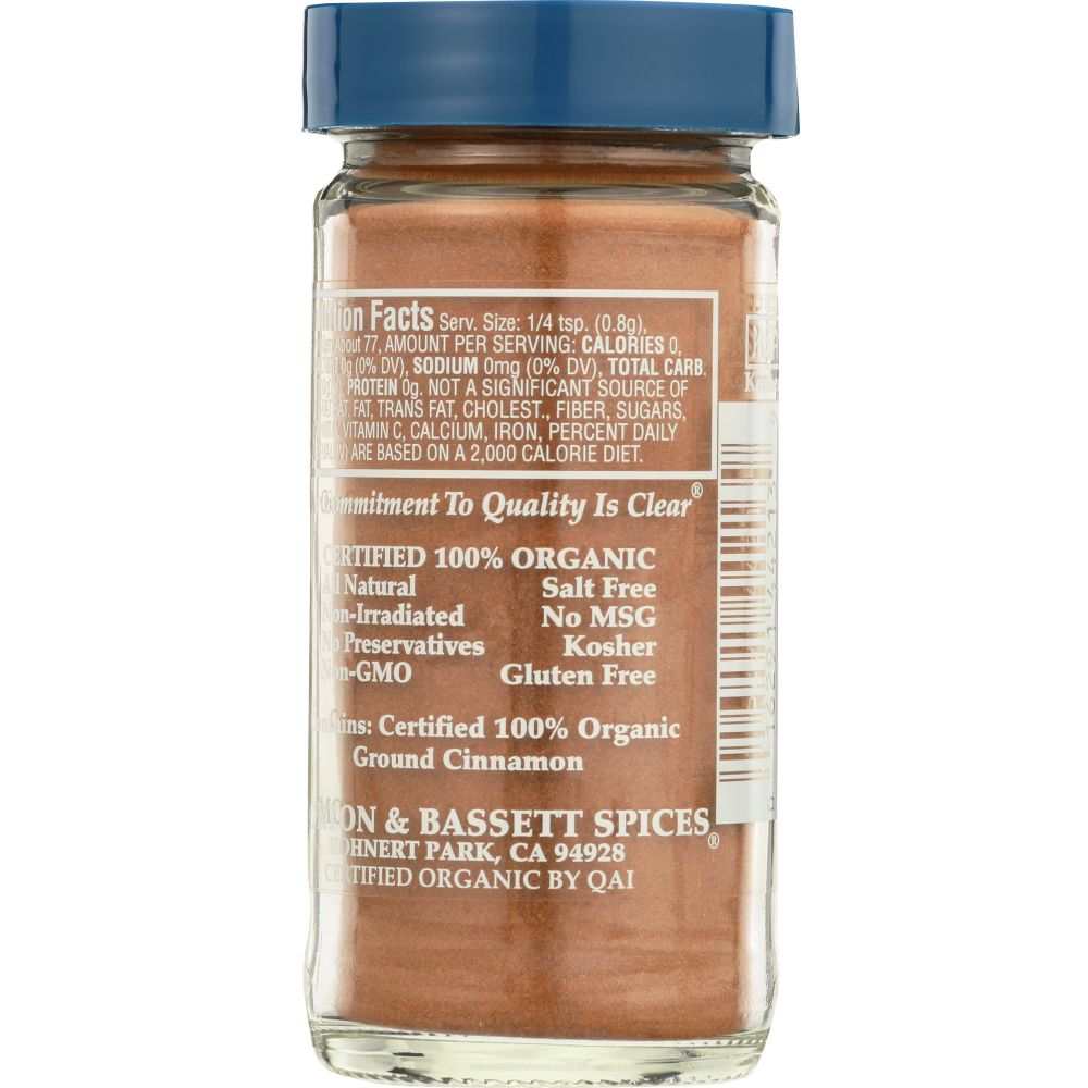 MORTON & BASSETT: Organic Ground Cinnamon, 2.3 Oz