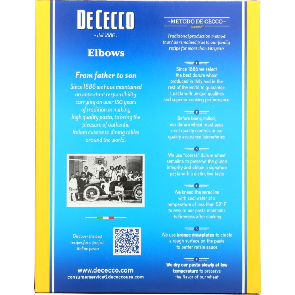 DE CECCO: Pasta Elbows, 16 oz