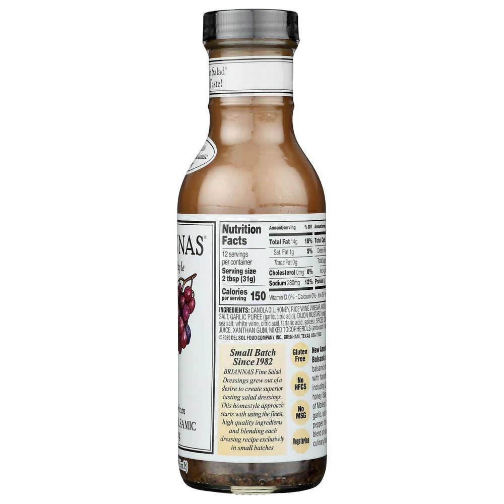 BRIANNAS: New American Creamy Balsamic Vinaigrette Dressing, 12 oz
