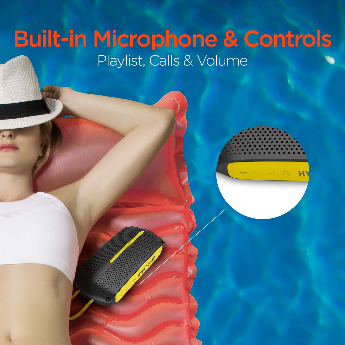 HyperGear Wave Water Resistant Wireless Speaker with Extended Battery Life