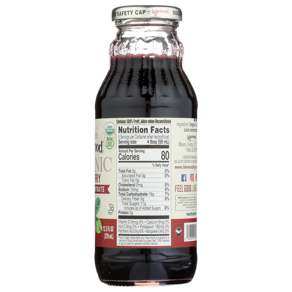 LAKEWOOD: Organic Cranberry Concentrate Juice, 12.5 oz