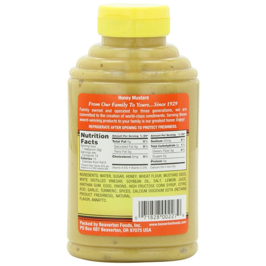 BEAVER: Honey Mustard Squeeze Bottle, 13 oz