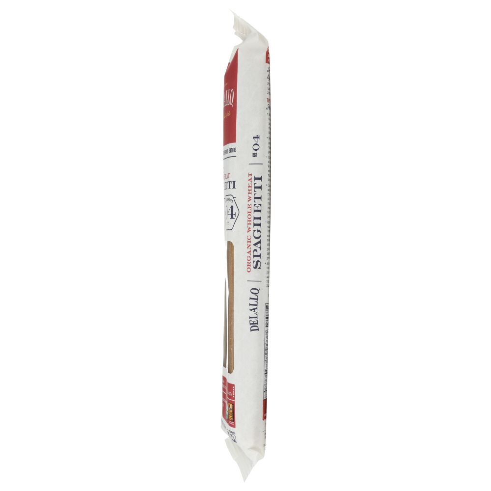 DELALLO: Organic Spaghetti Pasta Whole Wheat No.4, 16 oz
