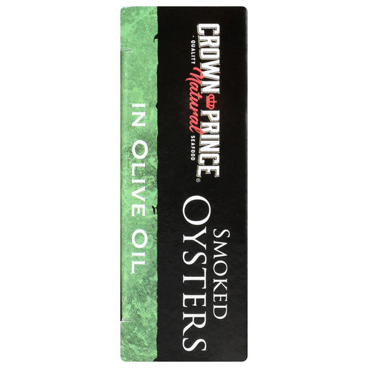 CROWN PRINCE: Naturally Smoked Oysters in Pure Olive Oil, 3 oz