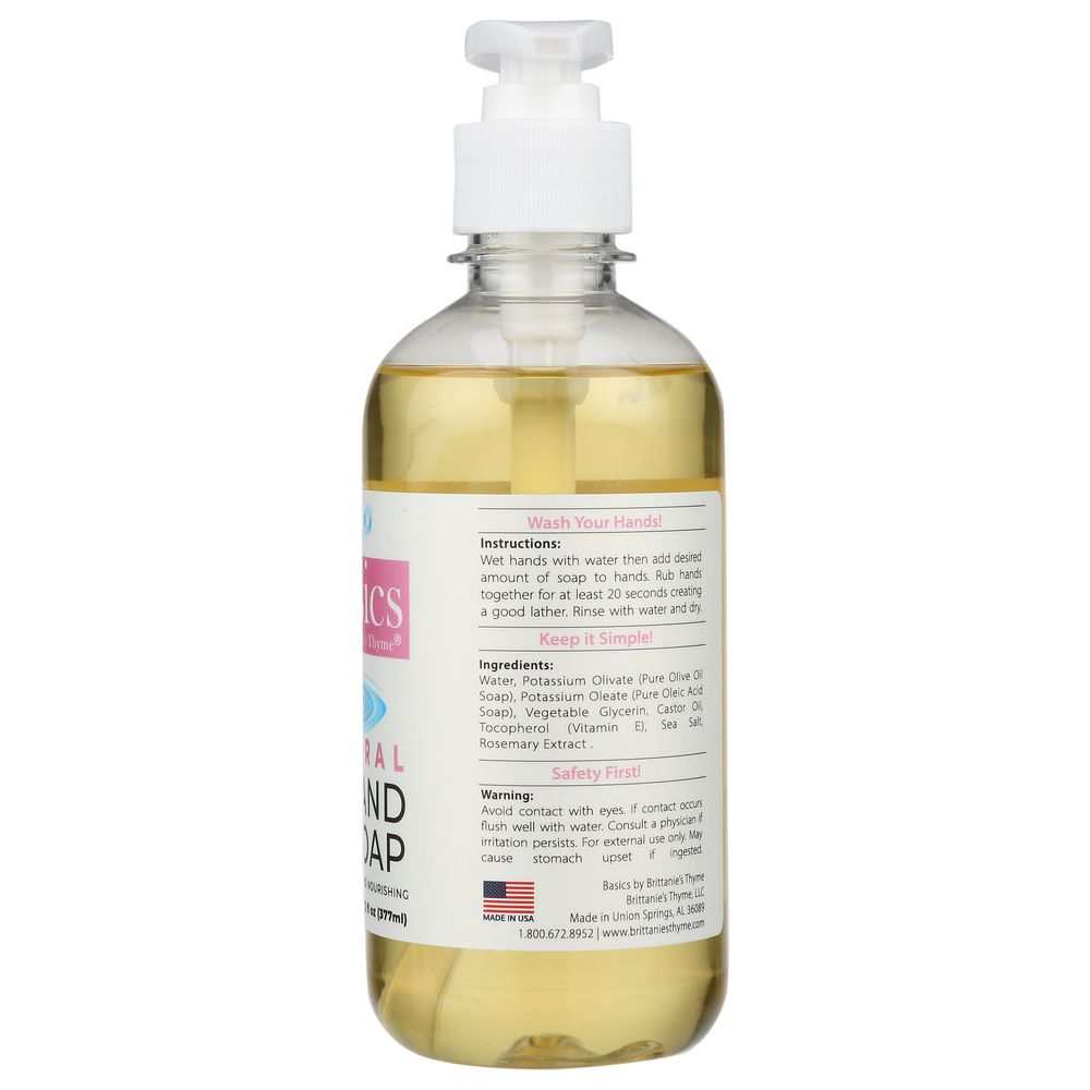 BRITTANIES THYME: Natural Hand Soap with Botanical Ingredients, 12 oz