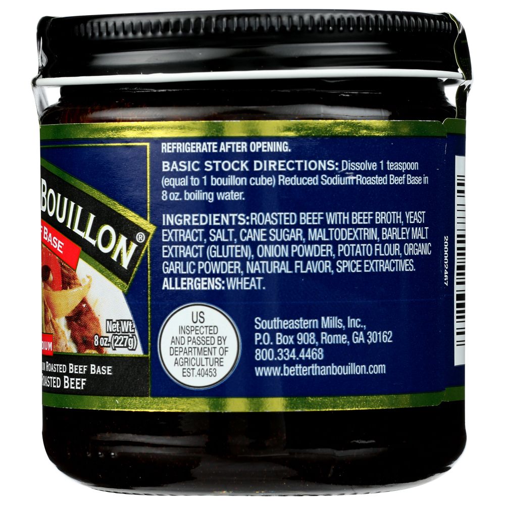 BETTER THAN BOUILLON: All Natural Reduce Sodium Beef Base, 8 Oz