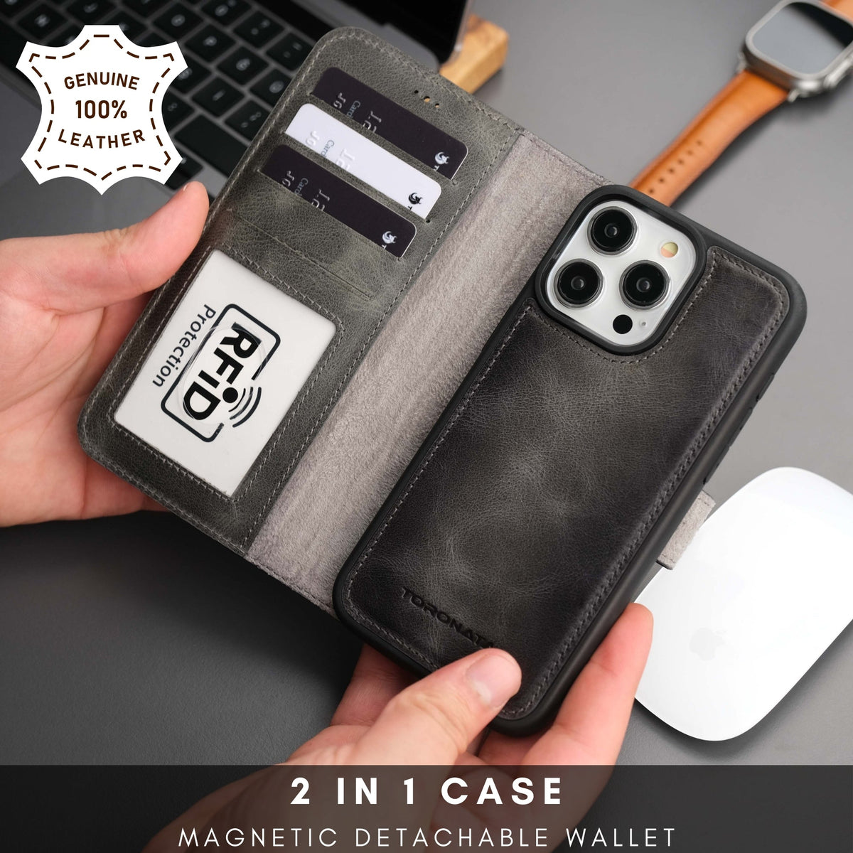 Casper Leather iPhone 14 Pro Max Wallet Case | MagSafe