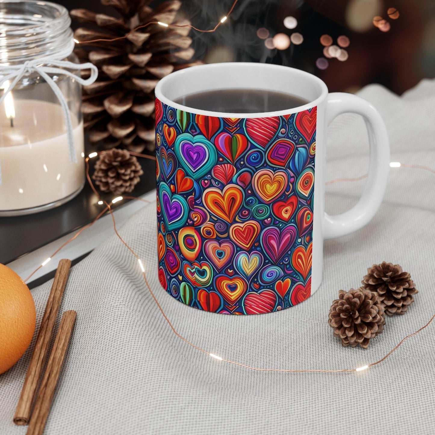 Much Love Ceramic Hearts Mug 11oz