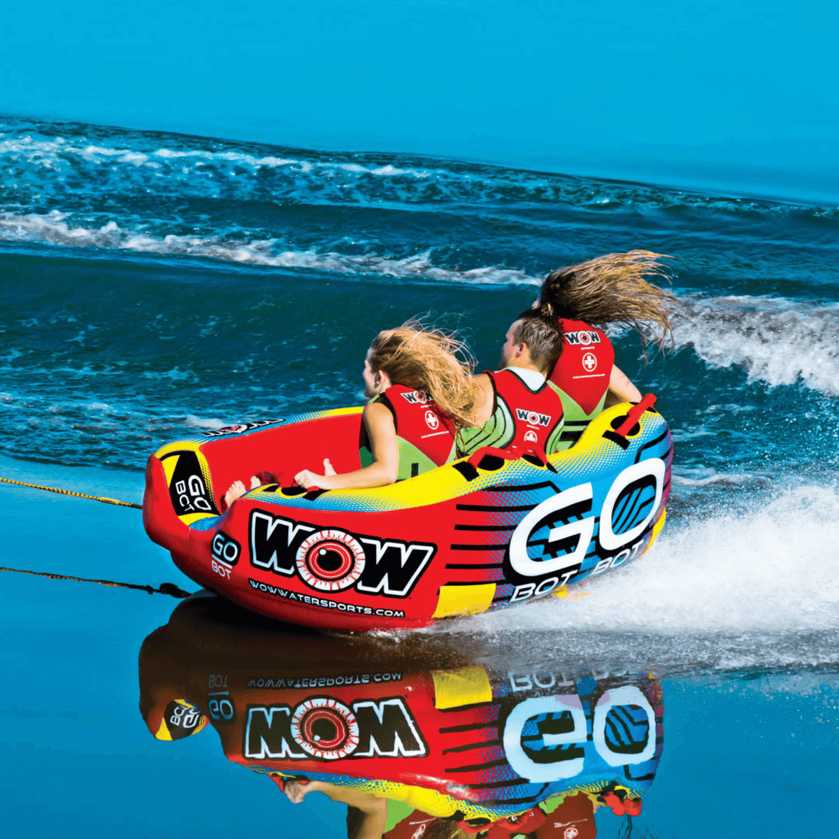 WOW Watersports Go Bot 3 Person Towable Water Tube For Pool and Lake
