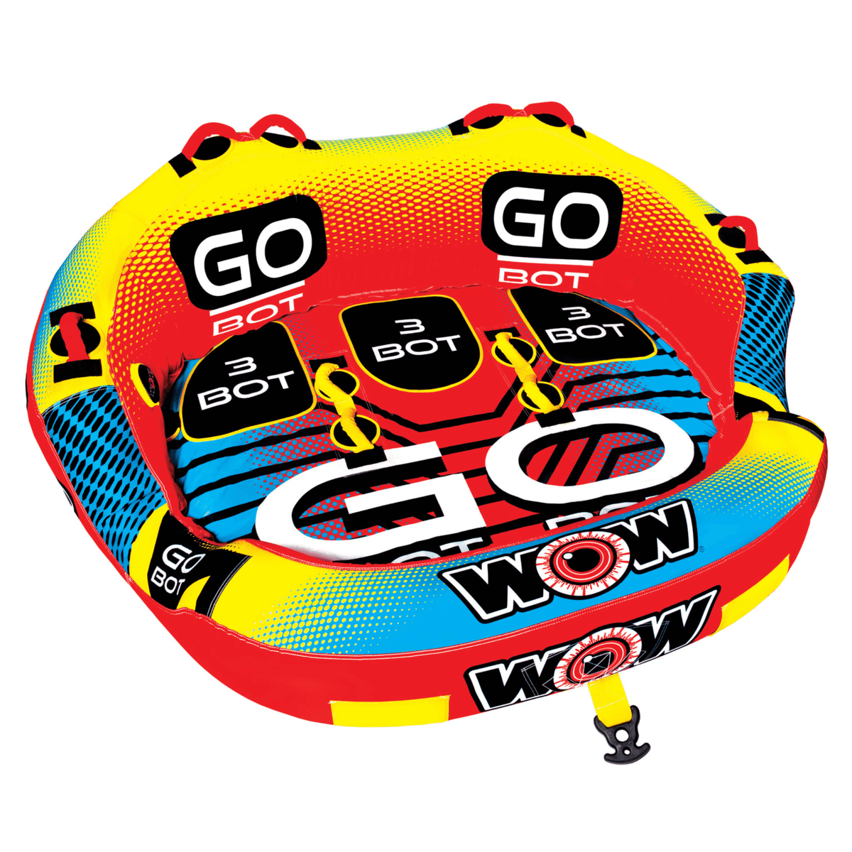 WOW Watersports Go Bot 3 Person Towable Water Tube For Pool and Lake