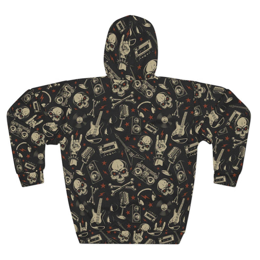 80s Metal Collage' Unisex Pullover Hoodie (AOP)