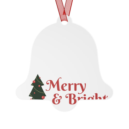 Merry & Bright Christmas Tree Metal Ornaments