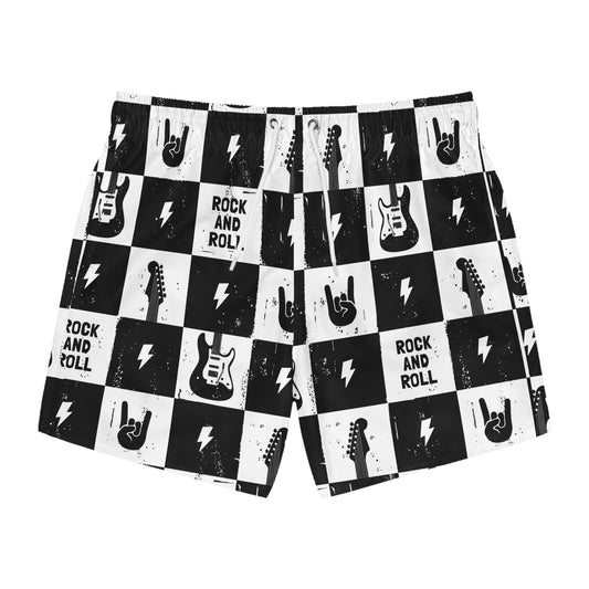 Rock and Roll Squares Swim Trunks
