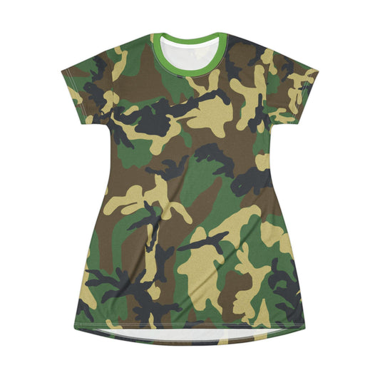 Concrete Queen Green Camo T-Shirt Dress