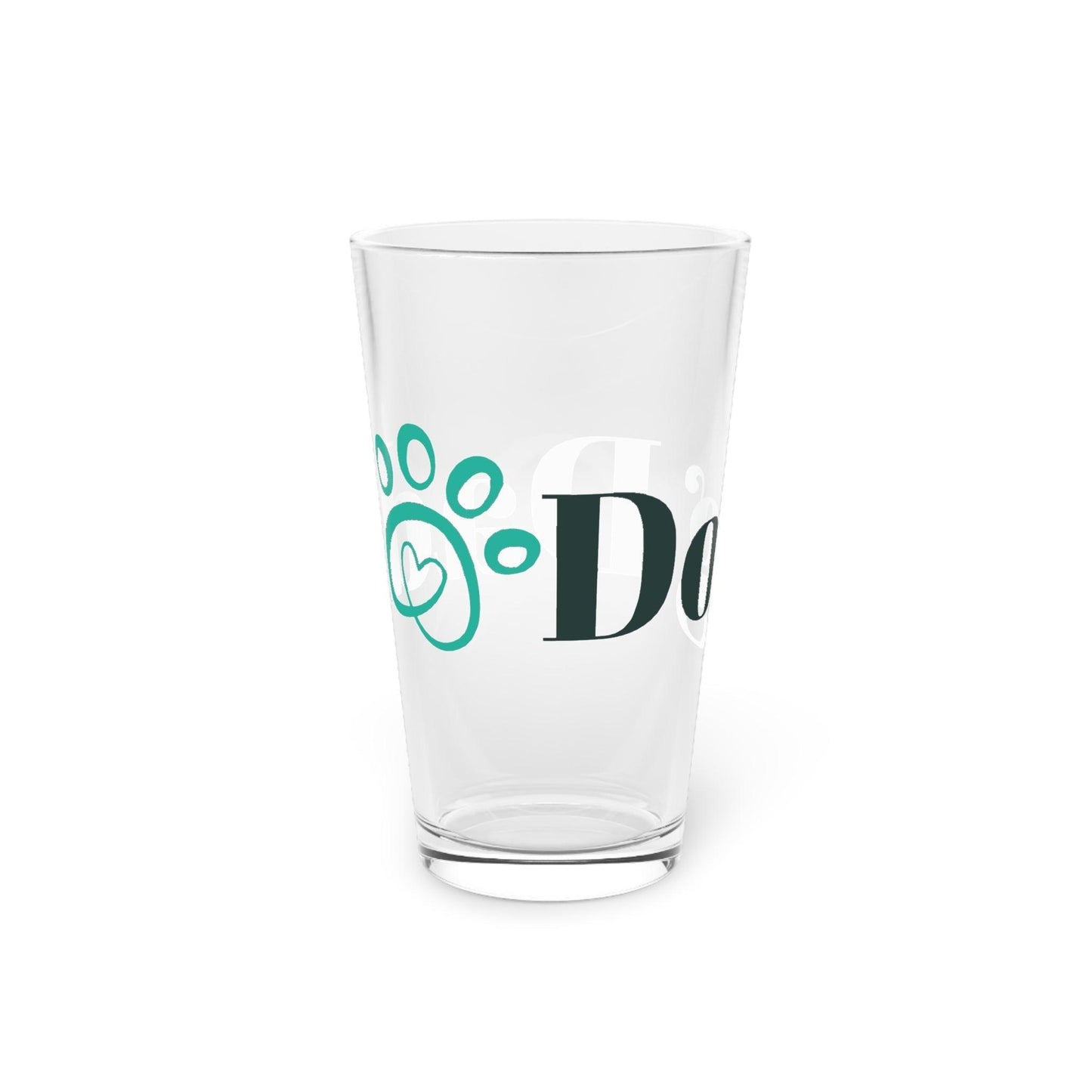 Dog Dad with Puppy Paw Pint Glass, 16oz