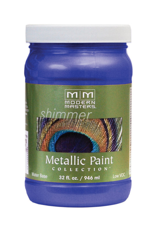 MODERN MASTERS - Modern Masters Shimmer Satin Venetian Blue Metallic Paint 1 qt - Case of 4