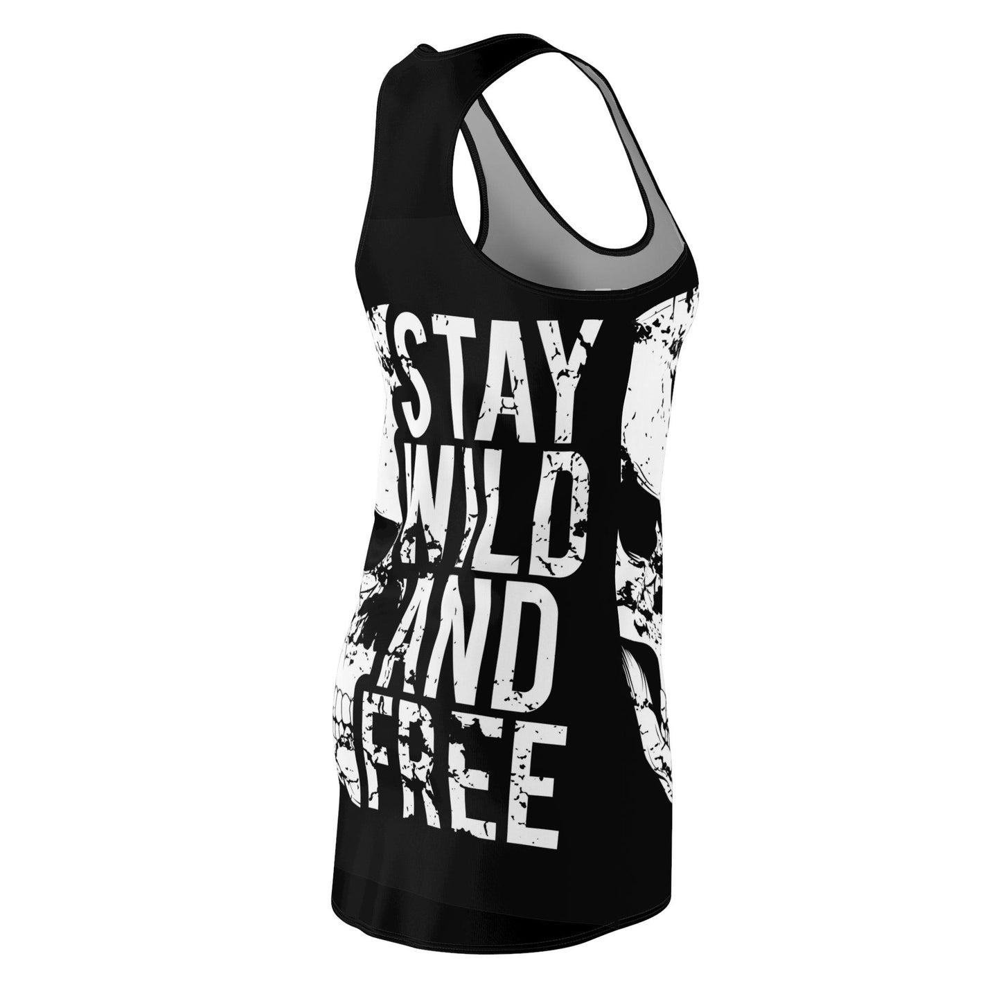 Stay Wild And Free Skull Women's Cut & Sew Racerback Dress (AOP)
