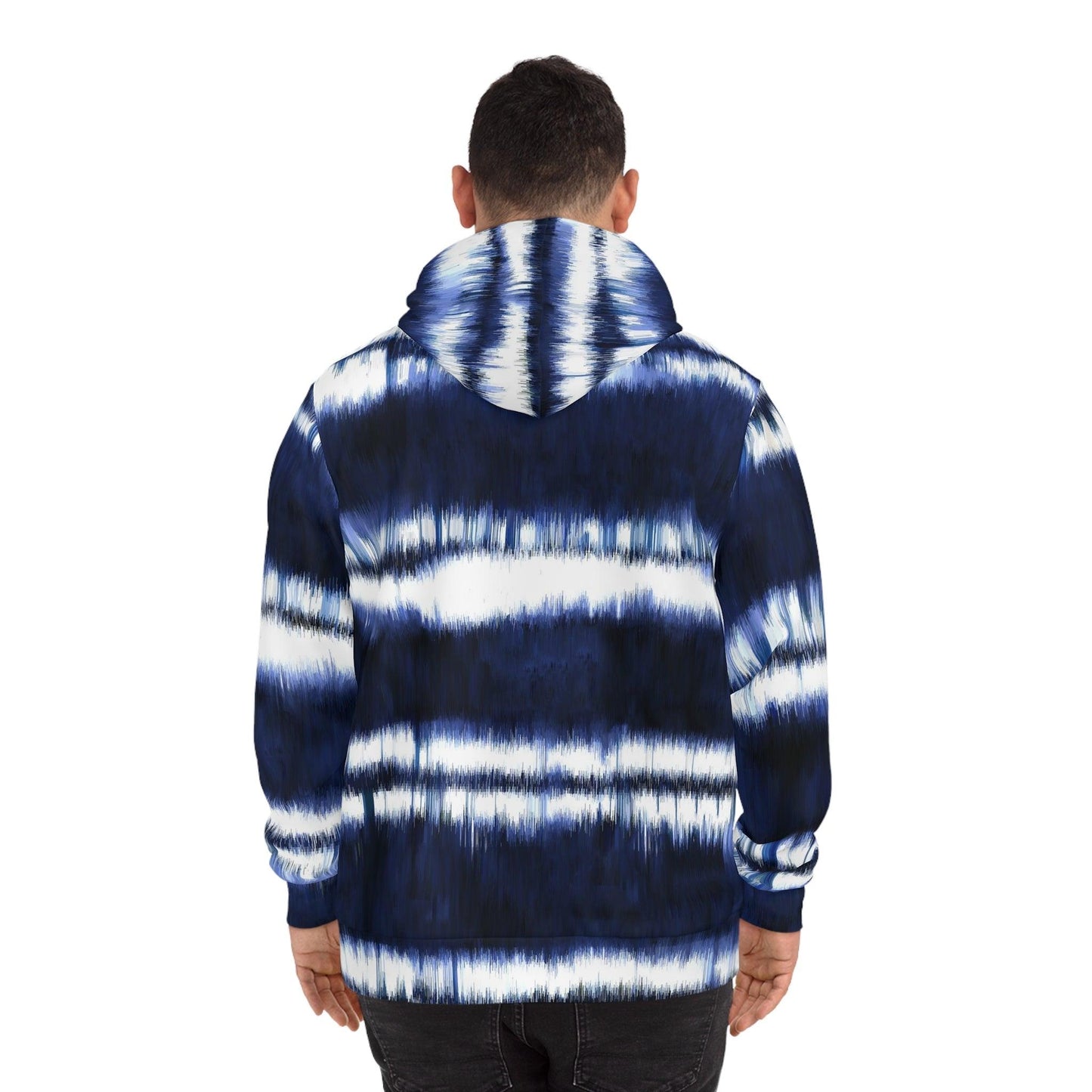 "WHITE LINES // BLUE STATIC" Hoodie – Lizard Vigilante All-Over Chaoswear Edition