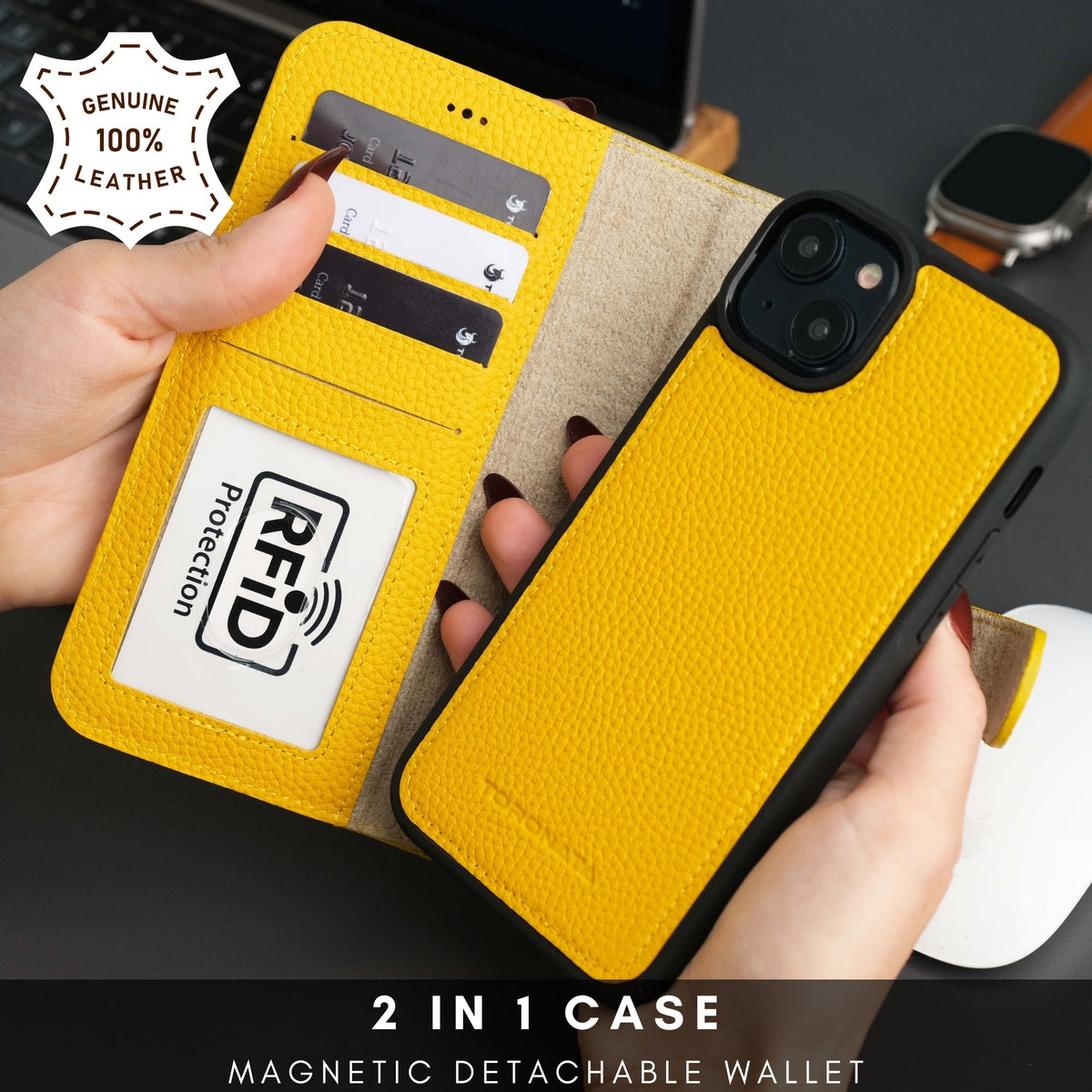 Casper Leather iPhone 14 Wallet Case | MagSafe