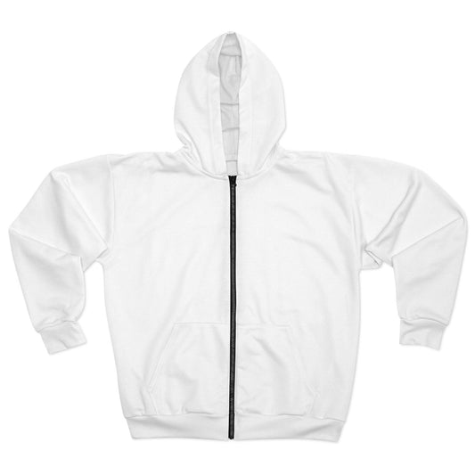 White Unisex Zip Hoodie