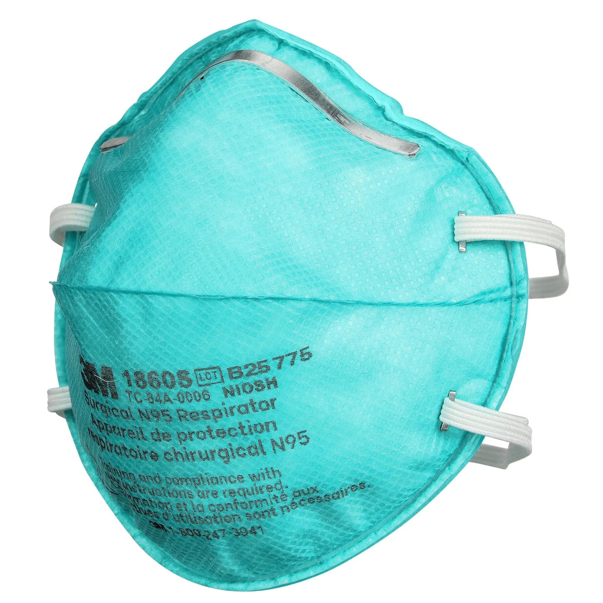 3M 1860 N95 Health Care Particulate Respirator and Surgical Mask, Teal