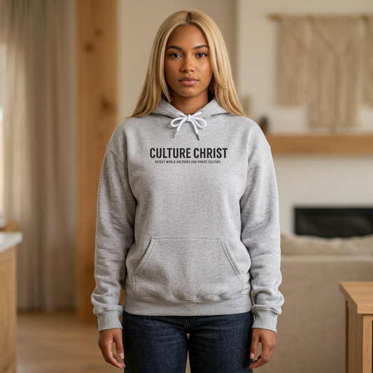 Culture Christ Hoodie — Minimal Christian Faith Pullover