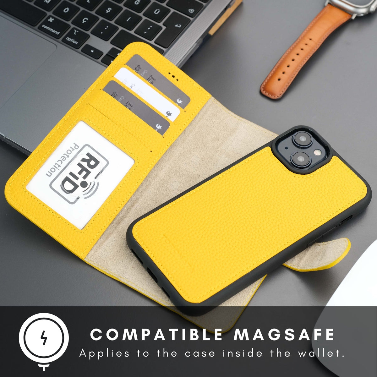 Casper Leather iPhone 14 Wallet Case | MagSafe
